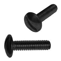 #10-32 X 1/2" Truss Head, Slotted, Machine Screw, Fine, Black Oxide